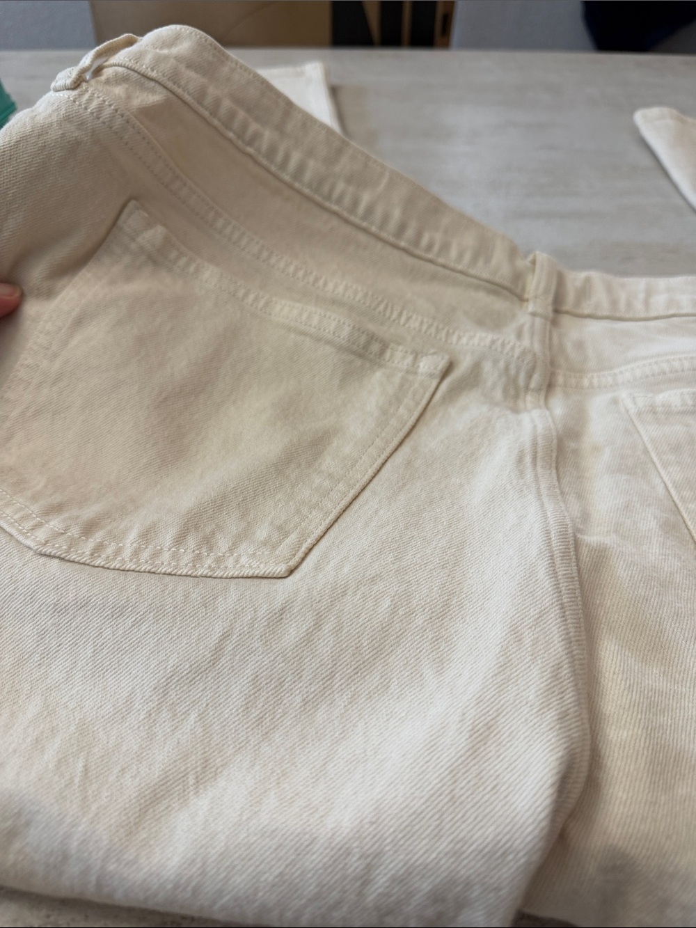 Abercrombie & Fitch Women's Straight-Leg Jeans in Off-White/light tan - Picture 4 of 6